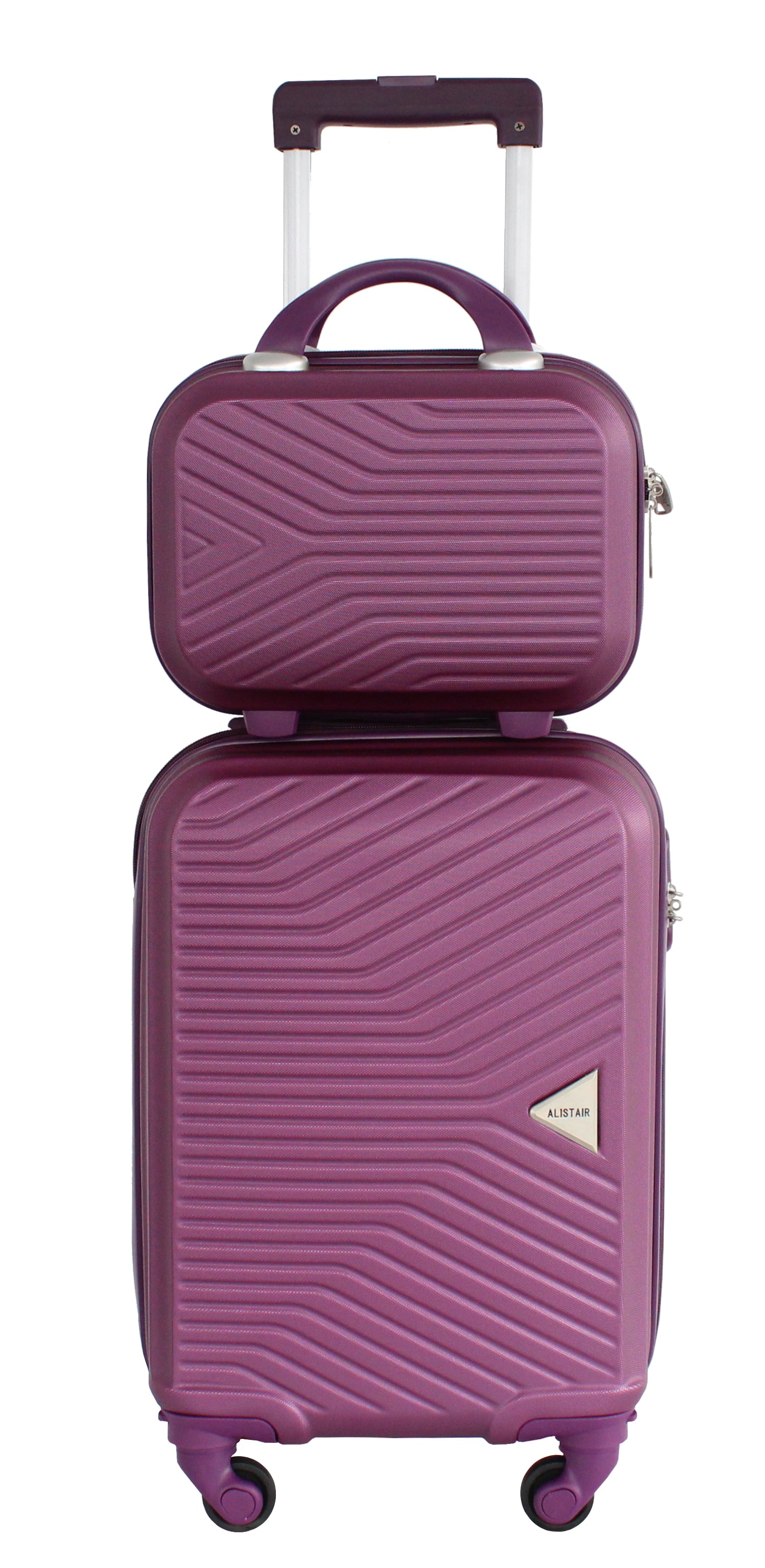 Valise cabine 50 cm et Vanity XS Alistair - Collection Iron - 4 roues - ABS ultra résistant - Violet