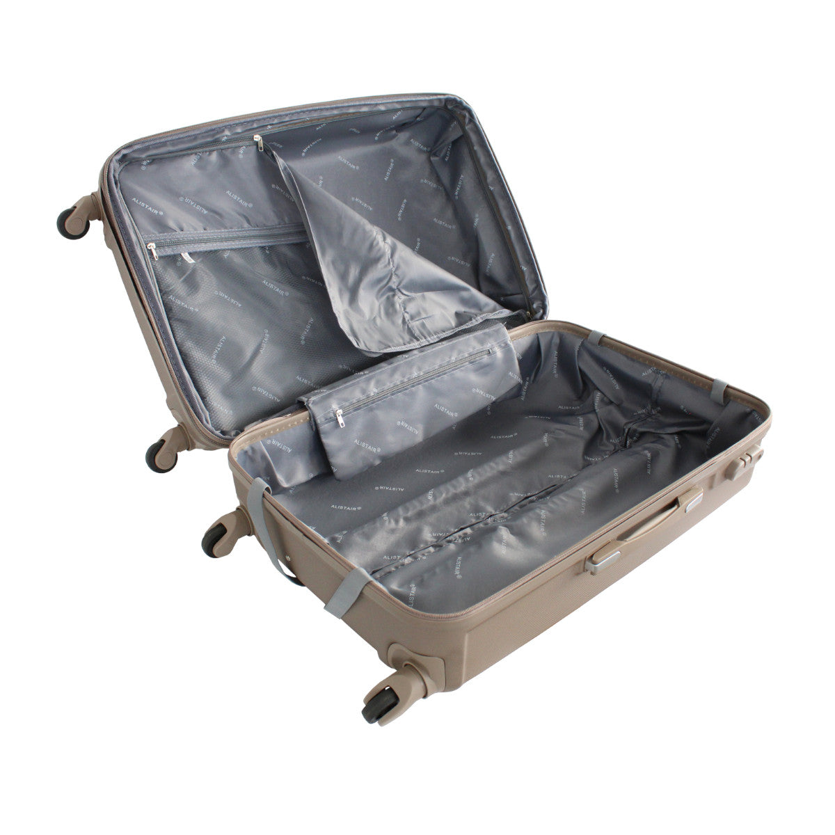 Set de 4 Valises 50cm-55cm-65cm-75cm + Vanitys S et XS Alistair - Collection Iron - 4 roues - ABS ultra résistant - Noir