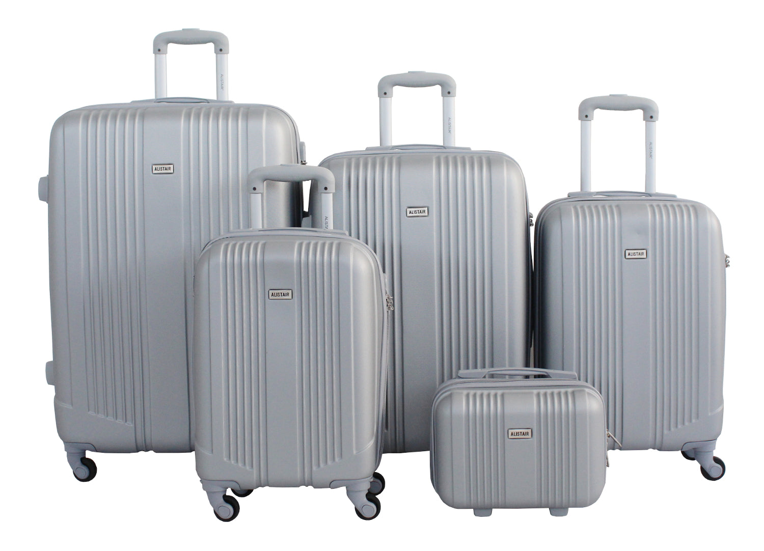 Alistair « Airo » Set de 4 Valises 52cm-55cm-65cm-75cm + Vanity – Gris