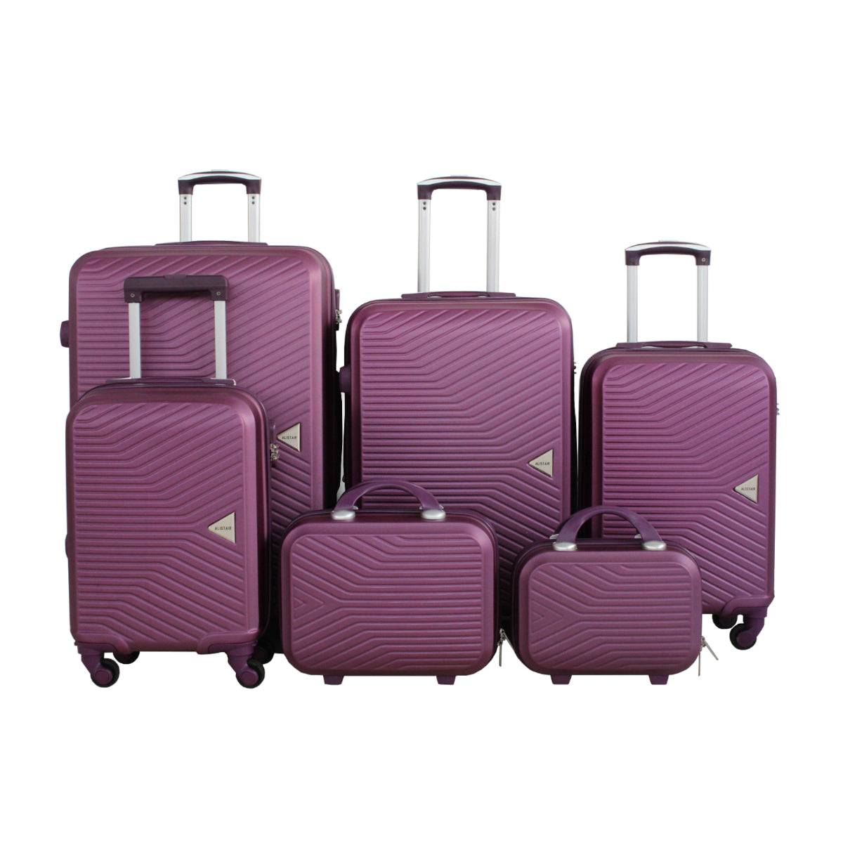 Set de 4 Valises 50cm-55cm-65cm-75cm + Vanitys S et XS Alistair - Collection Iron - 4 roues - ABS ultra résistant - Noir