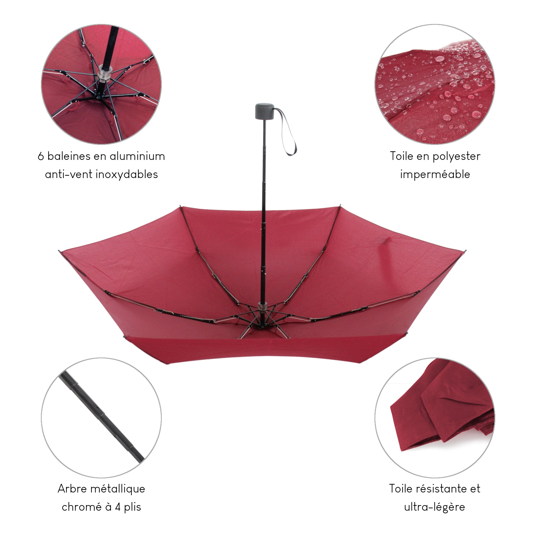 Alistair Parapluie – Compact - Ultra Résistant - Ouverture / Fermeture Manuel