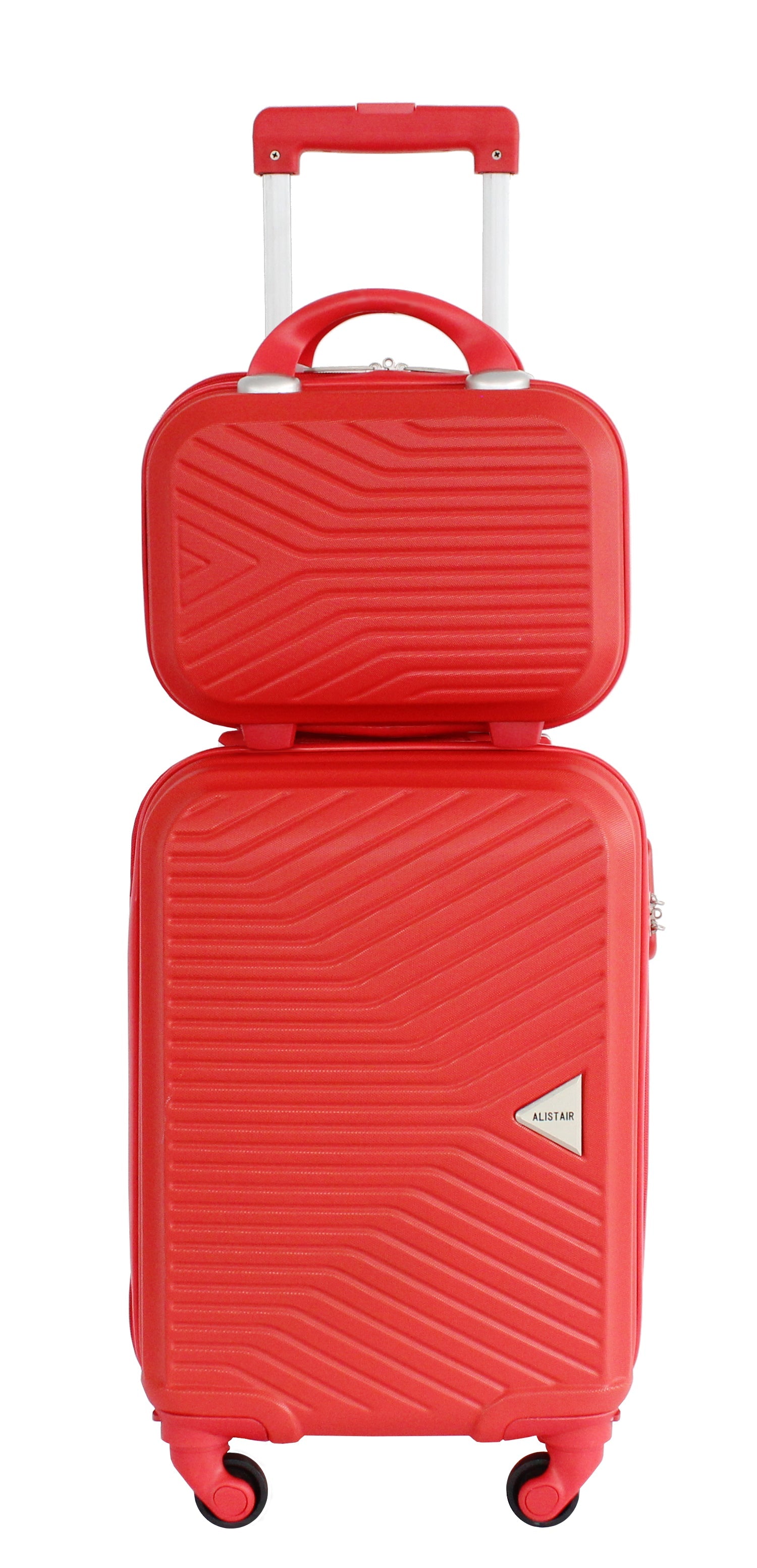 Valise cabine 50 cm et Vanity XS Alistair - Collection Iron - 4 roues - ABS ultra résistant - Rouge