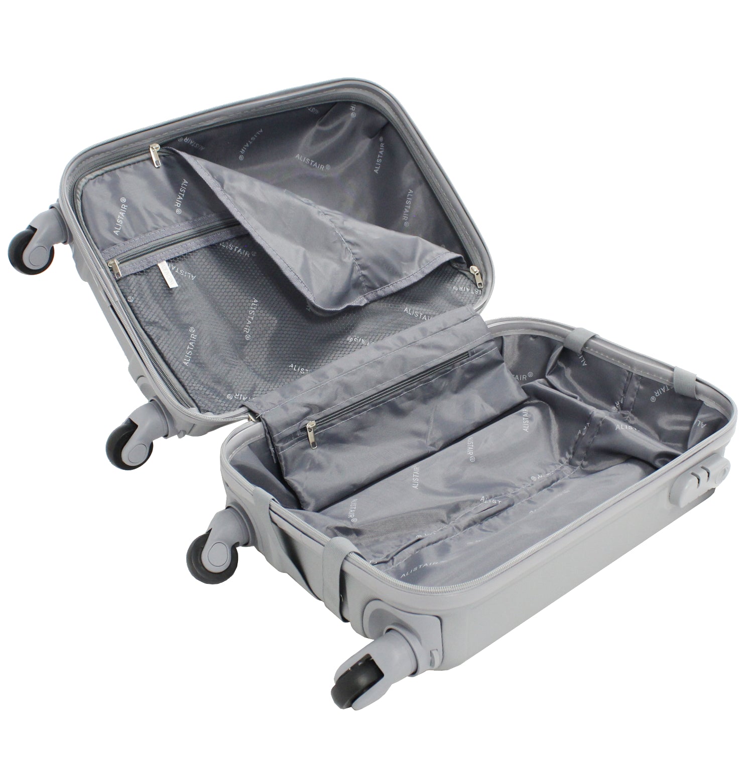 Valise cabine 50 cm et Vanity XS Alistair - Collection Iron - 4 roues - ABS ultra résistant - Argent