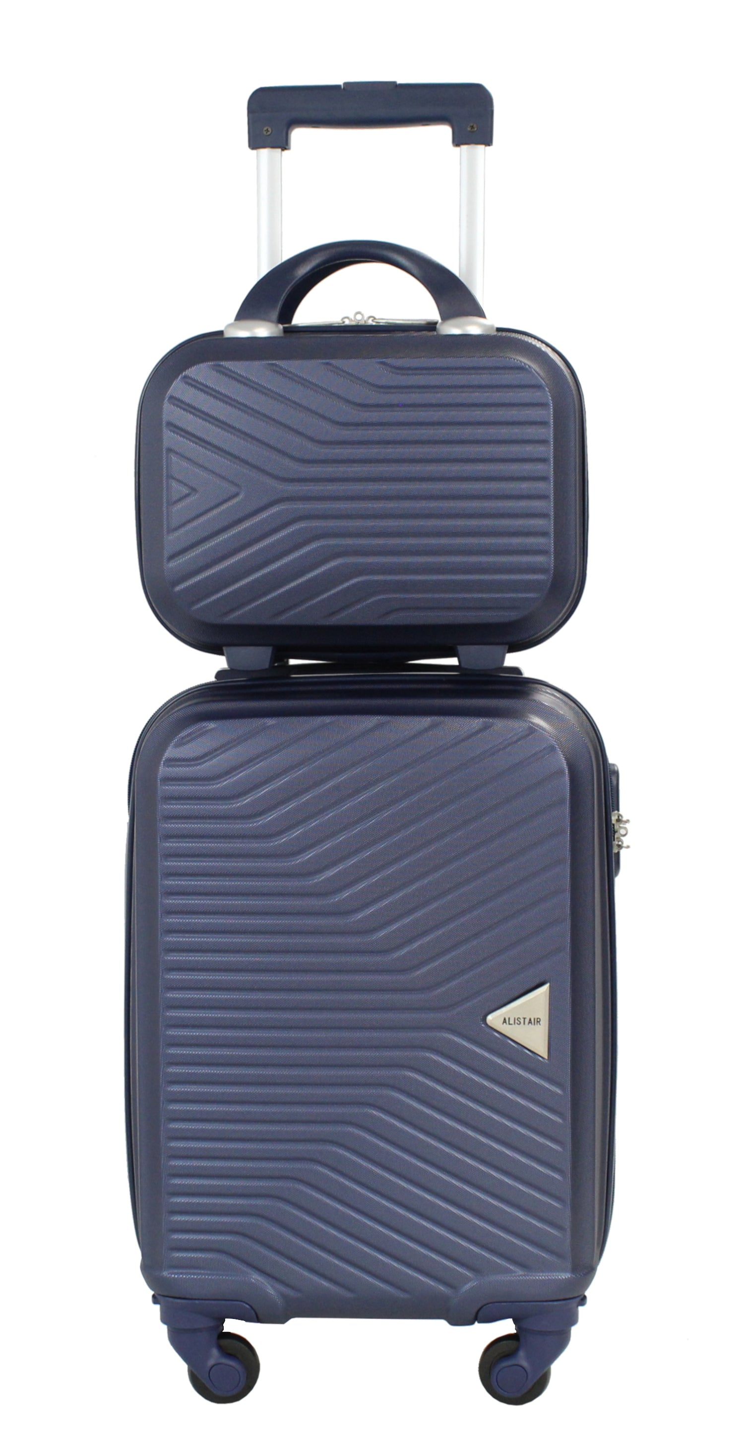 Valise cabine 50 cm et Vanity XS Alistair - Collection Iron - 4 roues - ABS ultra résistant - Bleu