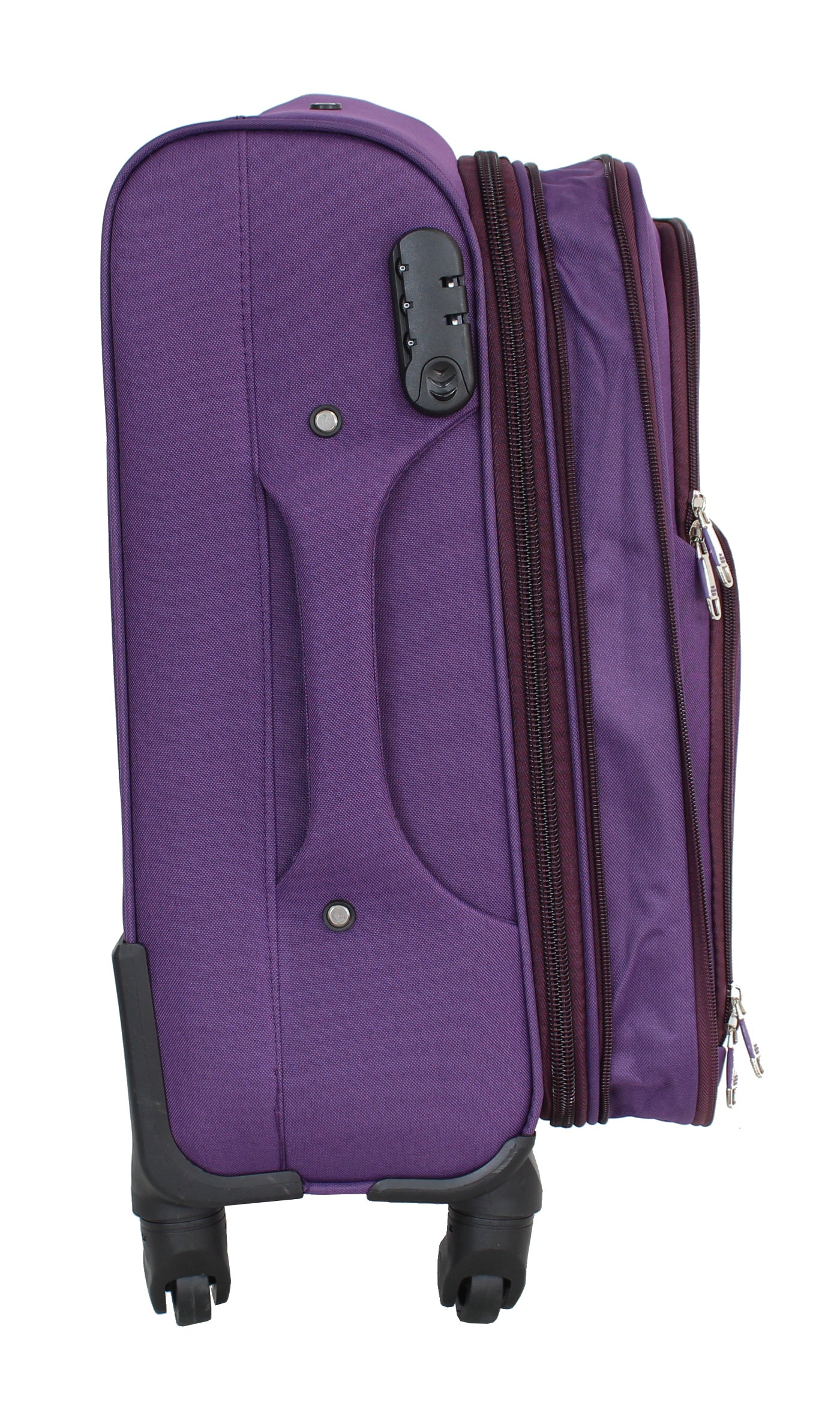Valise cabine Alistair - Collection Plume - 4 roues - Toile souple - Violet