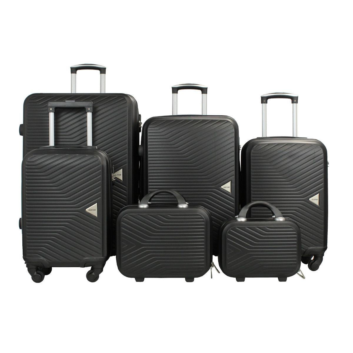 Alistair « Iron » Set de 4 Valises 50cm-55cm-65cm-75cm + Vanitys S et XS – Noir