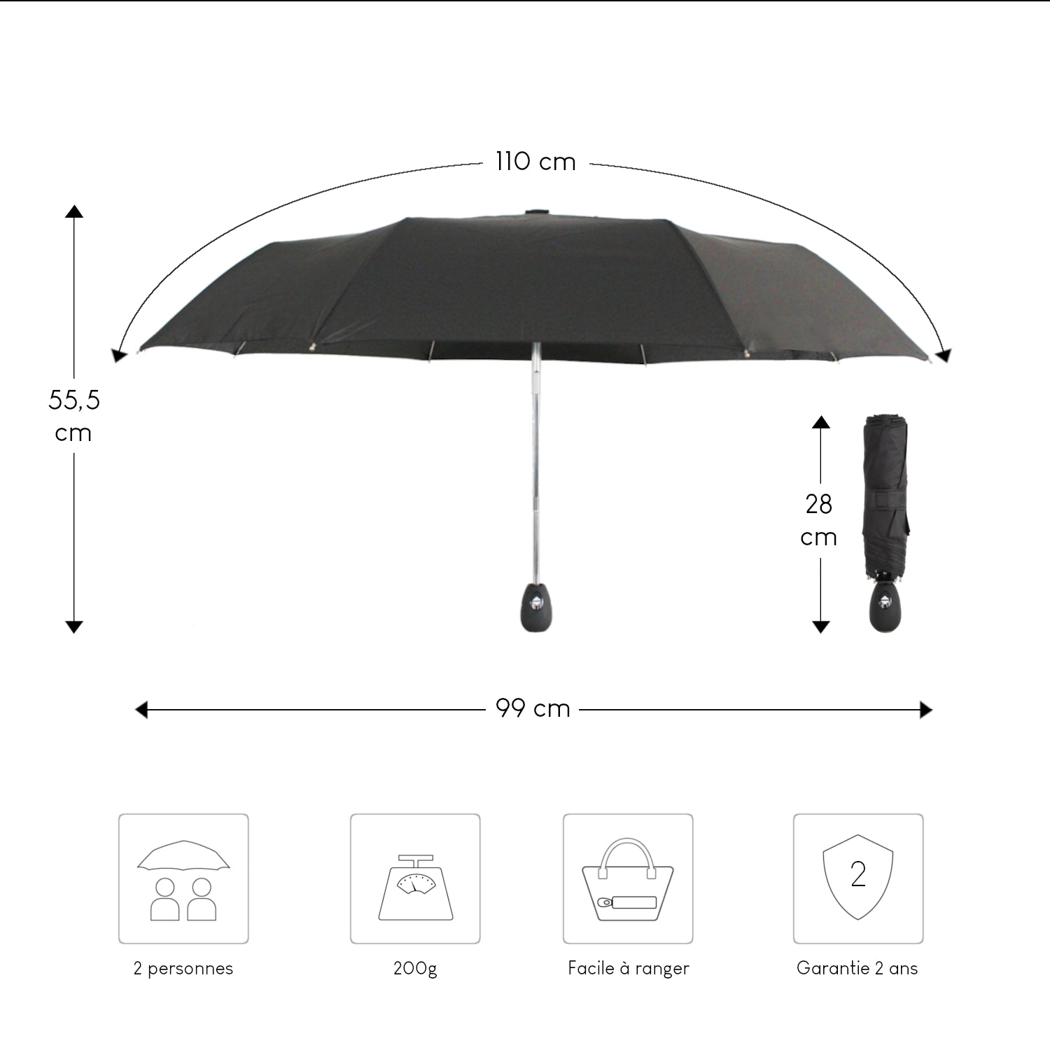Alistair Parapluie - Ultra Résistant - Ouverture / Fermeture Automatique
