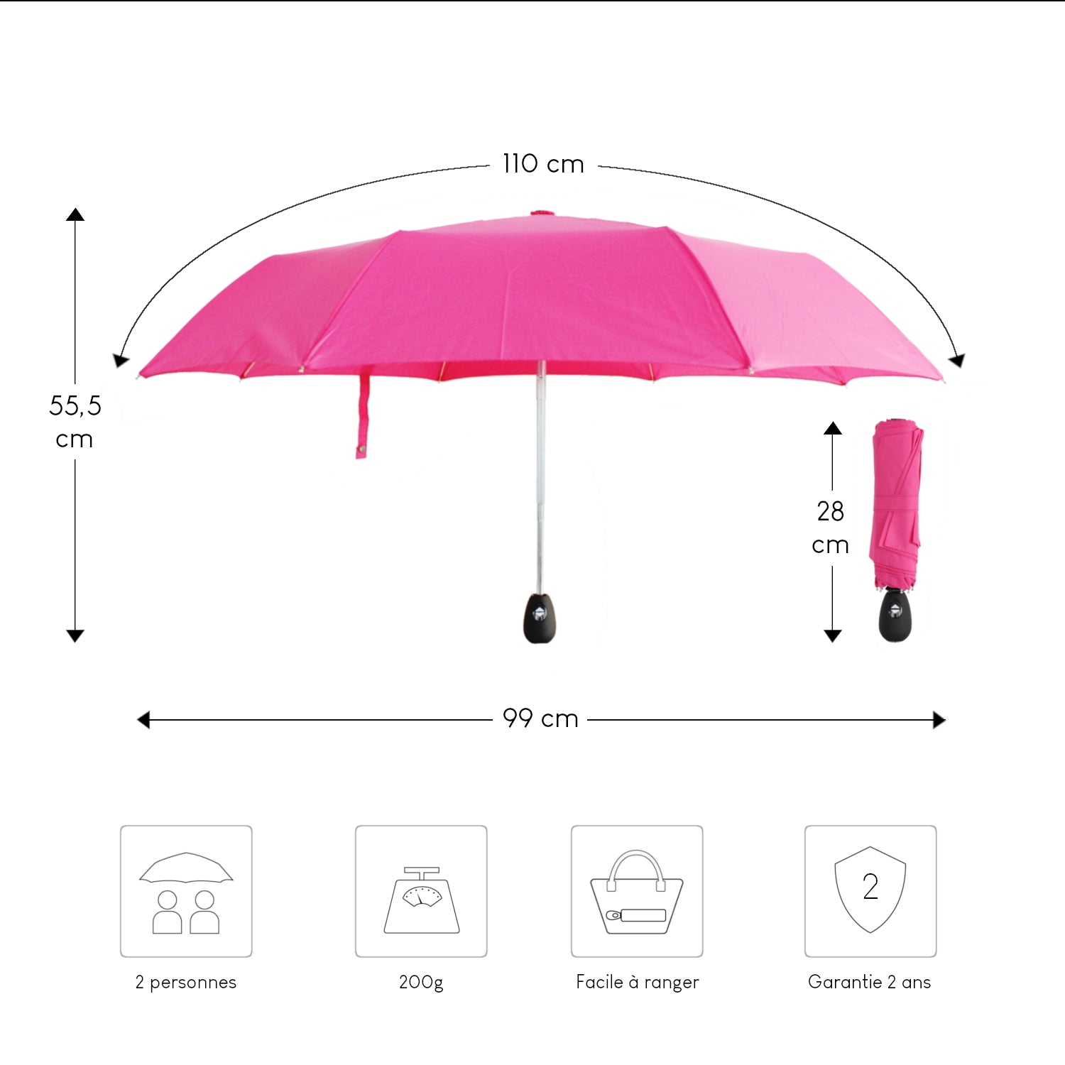 Alistair Parapluie - Ultra Résistant - Ouverture / Fermeture Automatique