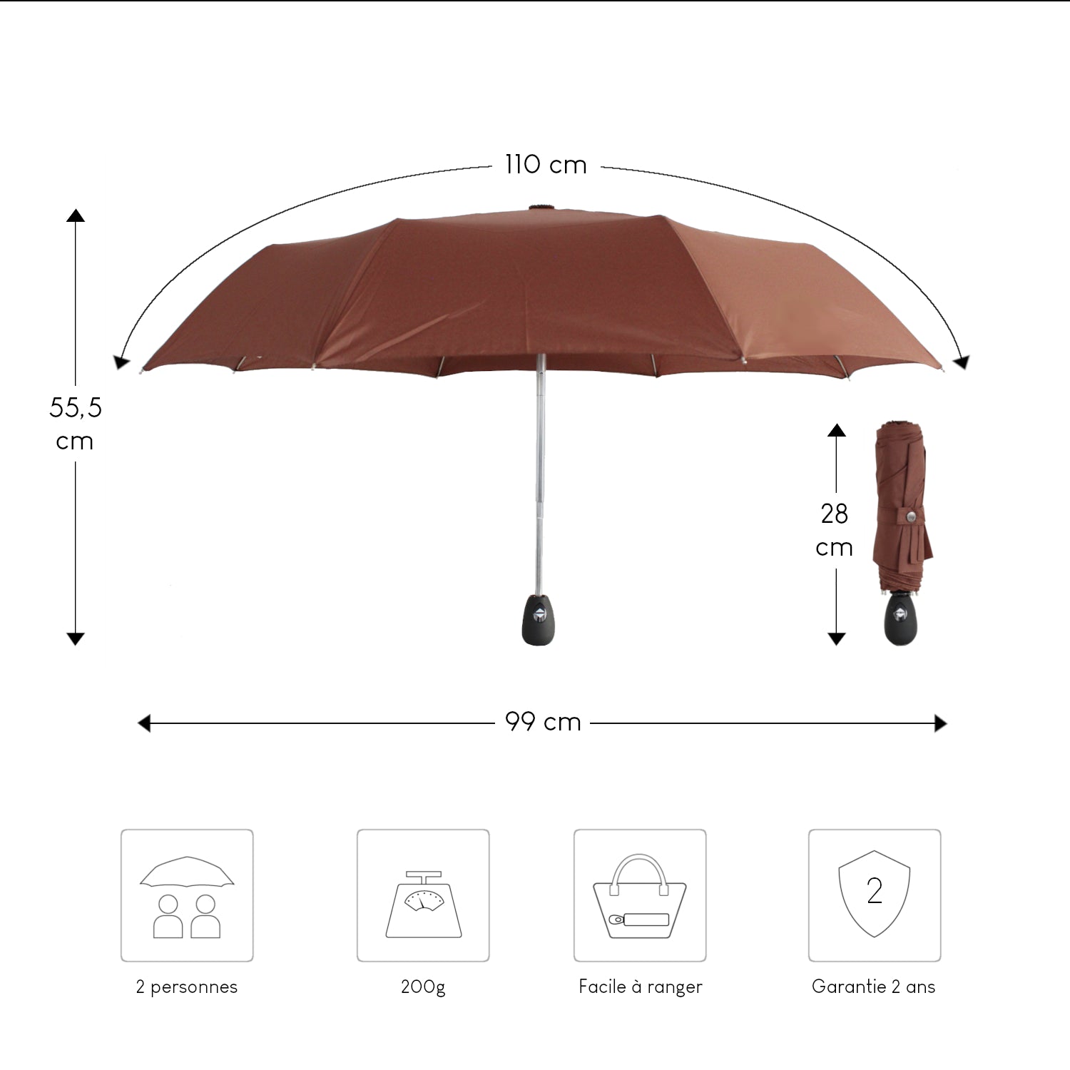 Alistair Parapluie - Ultra Résistant - Ouverture / Fermeture Automatique