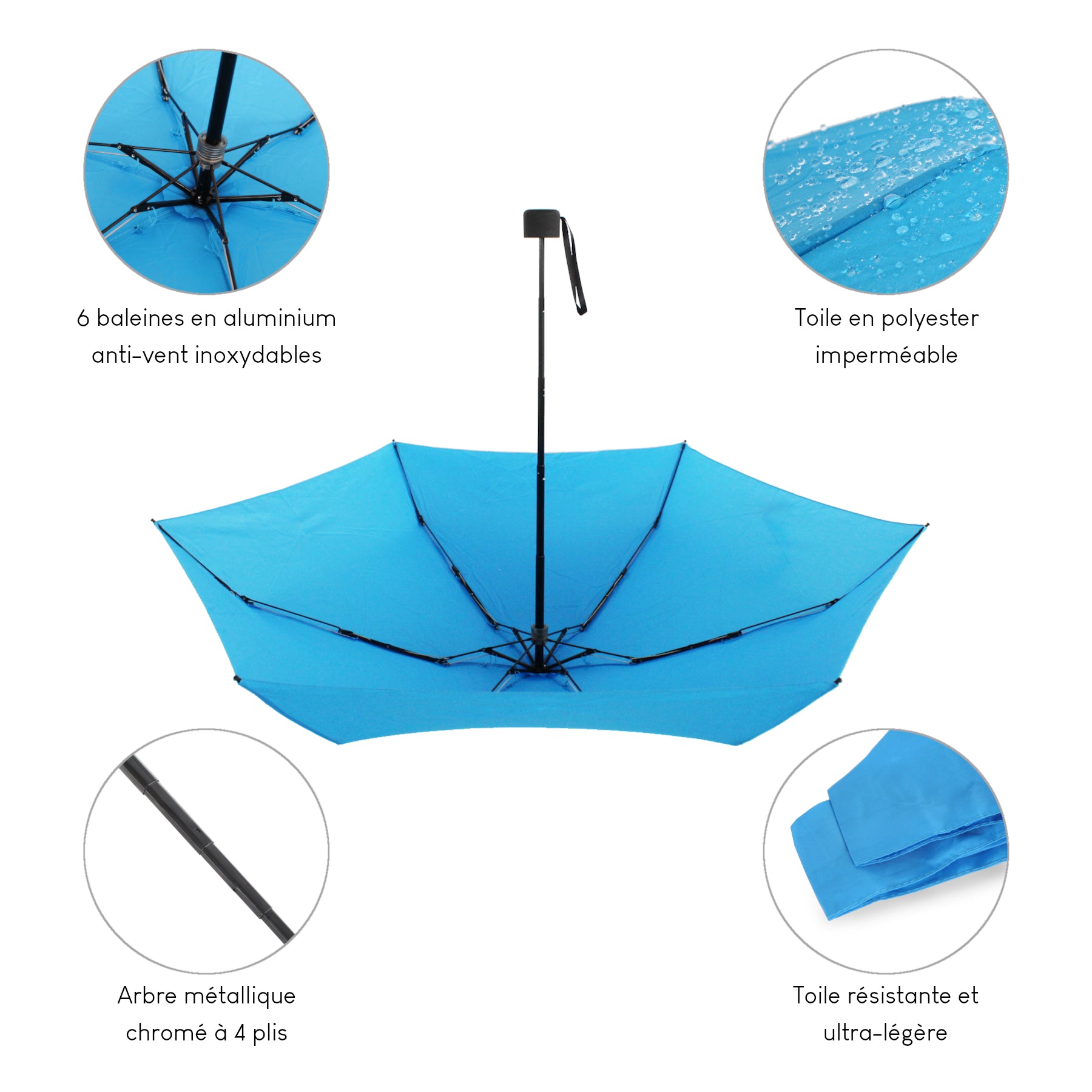 Alistair Parapluie – Compact - Ultra Résistant - Ouverture / Fermeture Manuel