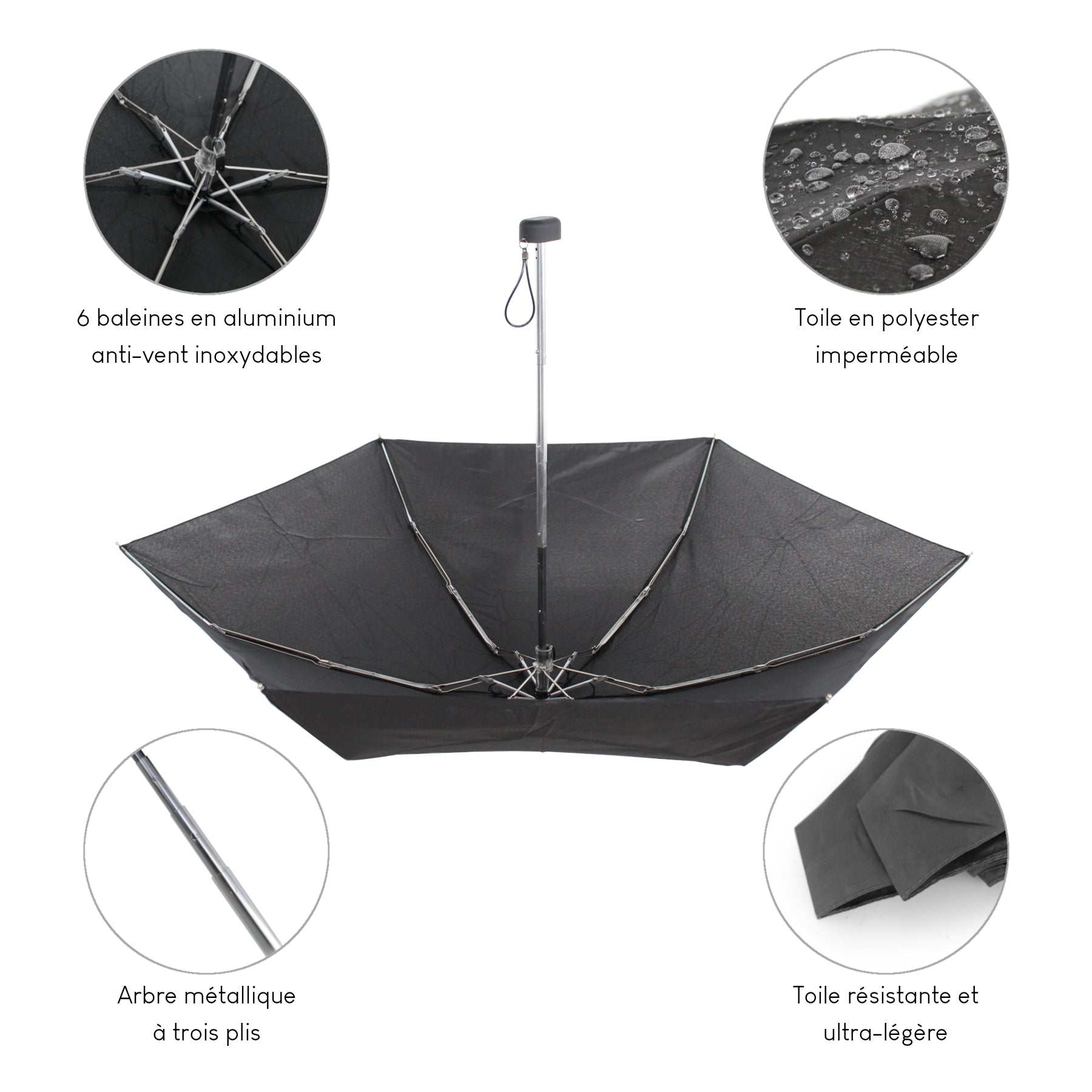 Alistair Parapluie - Compact - Ultra Résistant - Ouverture / Fermeture Manuel