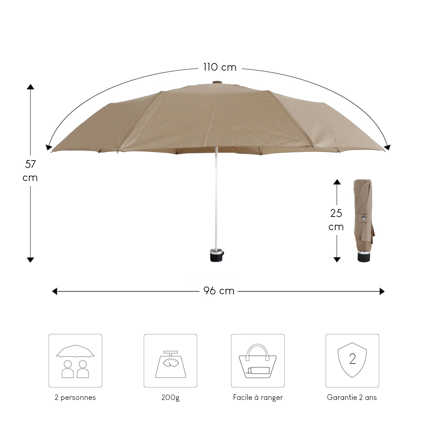 Alistair Parapluie - Ultra Résistant - Ouverture / Fermeture Manuel