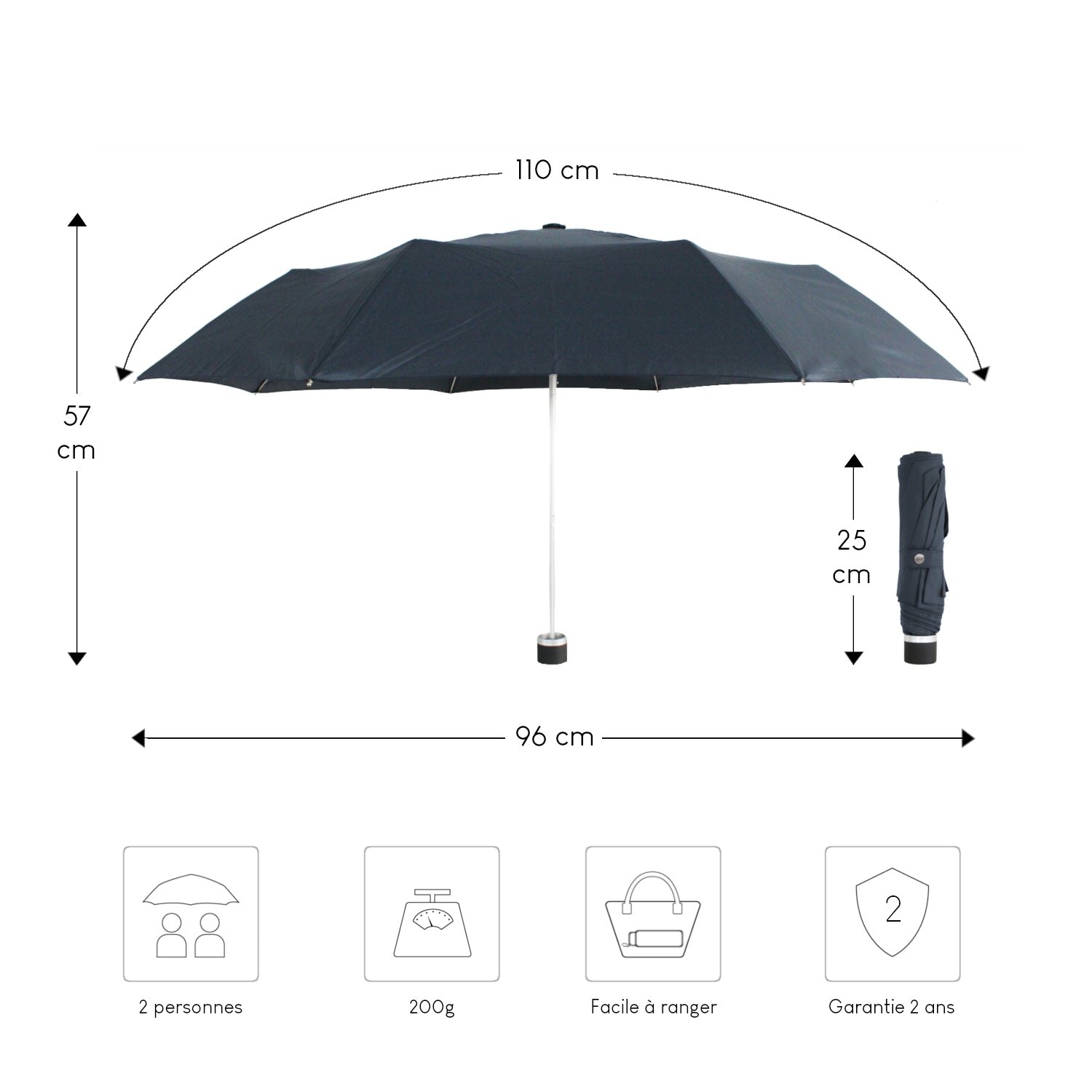 Alistair Parapluie - Ultra Résistant - Ouverture / Fermeture Manuel