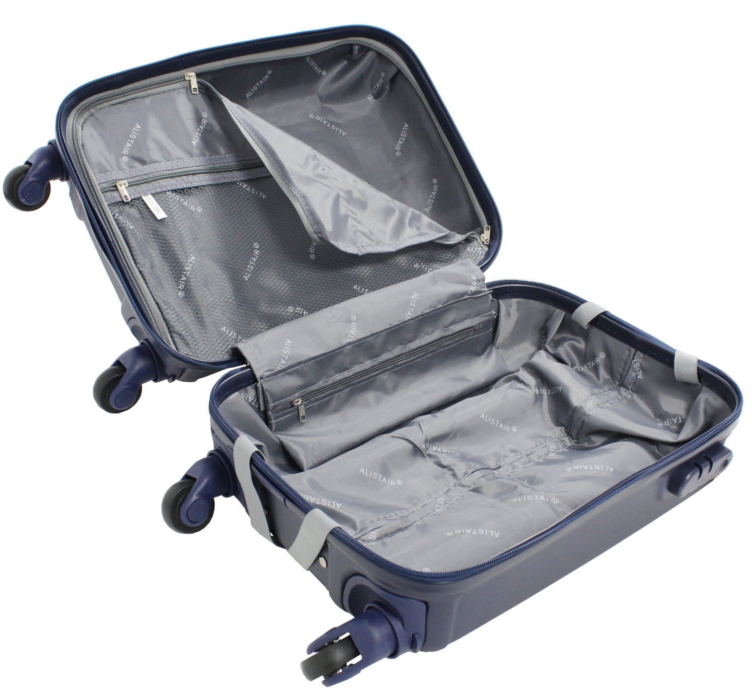 Valise cabine 50 cm et Vanity XS Alistair - Collection Iron - 4 roues - ABS ultra résistant - Bleu